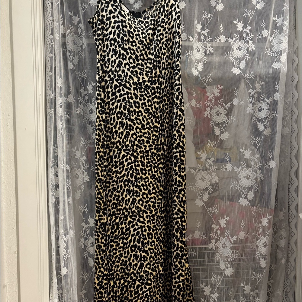 Vintage leopard print dress velvet no size